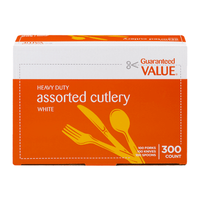 SB Guaranteed Value Heavy Duty Assorted Cutlery White - 300 CT