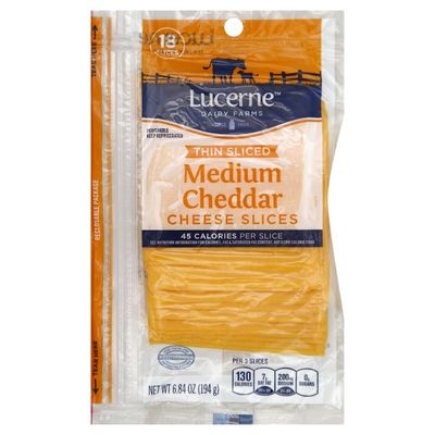Lucerne Medium Cheddar Thin Sliced Cheese