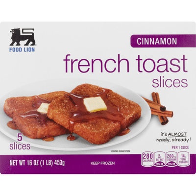 Food Lion French Toast, Cinnamon, Slices, Box