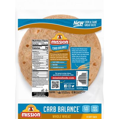 Mission Carb Balance Soft Taco Whole Wheat Tortillas