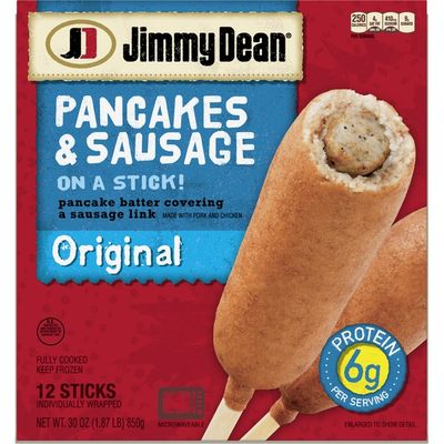 Jimmy Dean Pancakes and Sausage on a Stick Frozen Breakfast