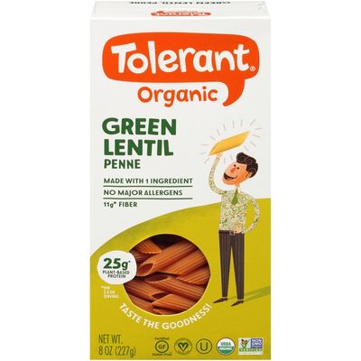 Tolerant Organic Green Lentil Penne Pasta