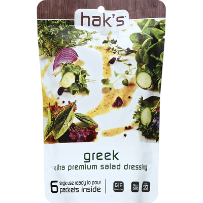 Hak's Salad Dressing, Ultra Premium, Greek, Single Use Packets