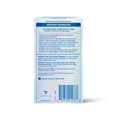 Durex® Condom Invisible Ultra Thin Natural Latex Condoms - Ultra Senstive, Lubricated, Transparent