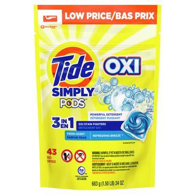 Tide Simply Pods +Oxi Liquid Laundry Detergent Pacs, Refreshing Breeze