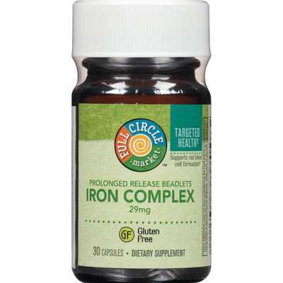 Full Circle Iron Complex 29 Mg Supports Red Blood Cell Formation Dietary Supplement Prolonged Release Beadlets Capsules 30 Ct Delivery Or Pickup Near Me Instacart