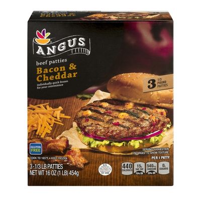 SB Angus Beef Patties Bacon & Cheddar - 3 CT