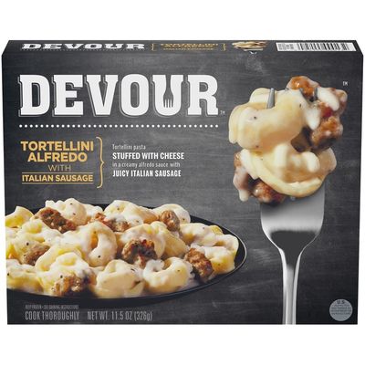 Devour Tortellini Alfredo with Italian Sausage Frozen Meal