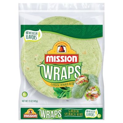 Mission Wraps Garden Spinach Herb Tortillas