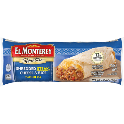 El Monterey Signature Shredded Steak & Three-Cheese Burrito