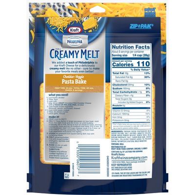 Kraft Shredded Mild Cheddar Cheese with a Touch of Philadelphia