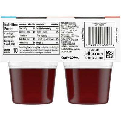 Jell-O Cherry Sugar Free Ready-to-Eat Gelatin Snacks