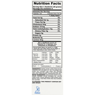 Cuties Tofutti Dairy Free Frozen Dessert Sandwiches Vanilla - 8 CT