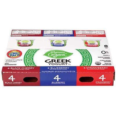 Wegmans Organic Greek Yogurt, Variety Pack, FAMILY PACK