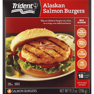 Trident Seafoods Salmon Burgers, Alaskan
