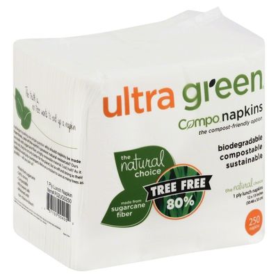 Ultra Green Napkins, Lunch, Compo, 1 Ply