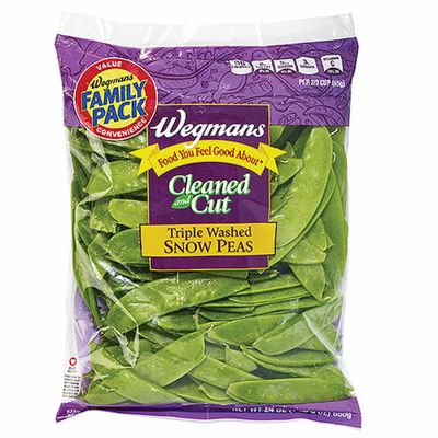Wegmans Food You Feel Good About Cleaned and Cut Triple Washed Snow Peas, FAMILY PACK