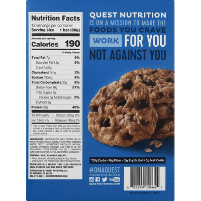 Quest Quest Protein Bar, Oatmeal Chocolate Chip