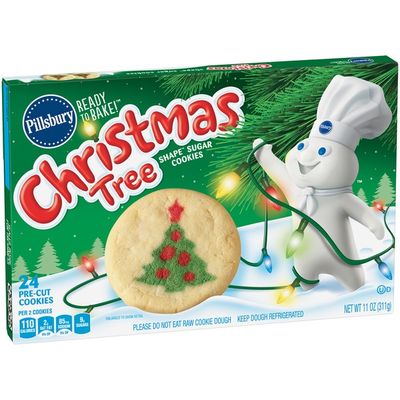 Pillsbury Ready To Bake Christmas Tree Shape Sugar Cookies 11 Oz Instacart