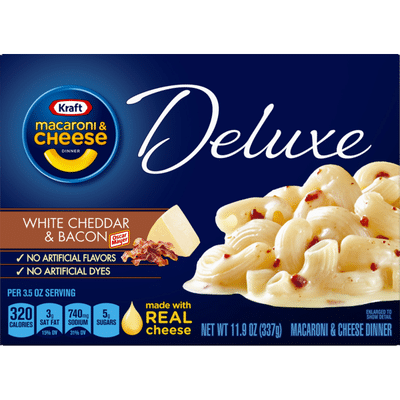 Kraft Dinners Deluxe White Cheddar Bacon Macaroni Cheese Dinner 11 9 Oz Delivery Or Pickup Near Me Instacart