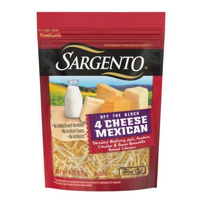 Sargento Off The Block 4 Cheese Mexican Fine Cut Shredded Cheese