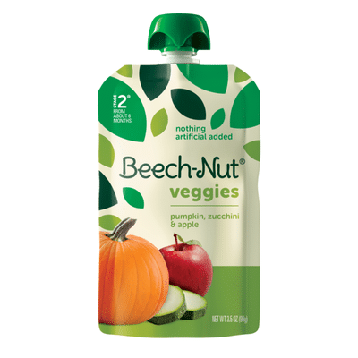Beech-Nut Stage 4 Pumpkin Zucchini and Apple with Yogurt Veggie Blends