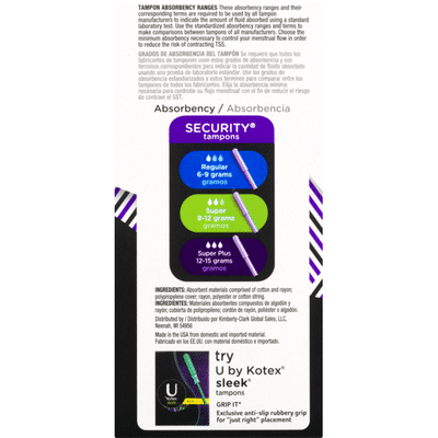 U By Kotex Security Tampons Super Plus Absorbency Unscented 18 Ct Instacart