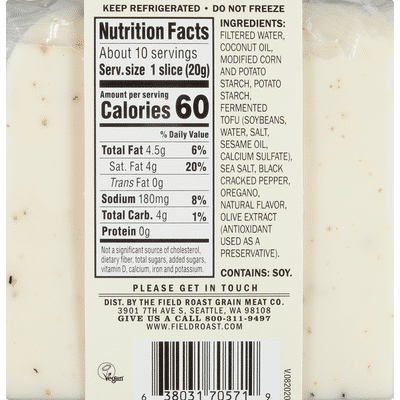 Field Roast Cheese Slices, Vegan, Garden Herb