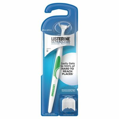 Listerine Ultraclean Access Flosser + 8 Disposable Refill Heads