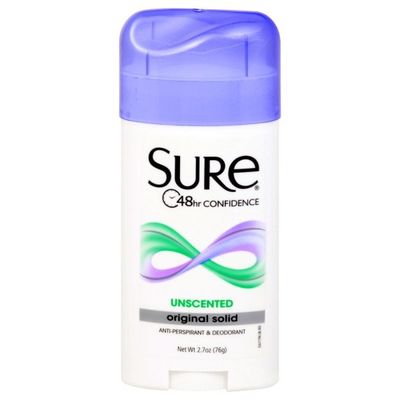 Sure Anti-Perspirant & Deodorant, Unscented, Original Solid