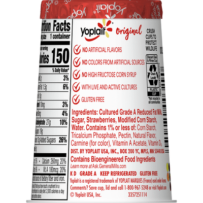 Yoplait Original Yogurt, Low Fat Yogurt, Strawberry Mango