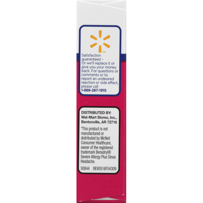 Equate Severe Allergy Plus Sinus Headache Maximum Strength Caplets Each Instacart