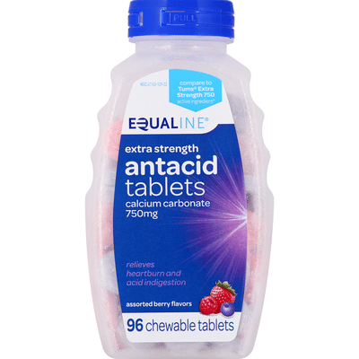 Equaline Antacid, Extra Strength, 750 mg, Assorted Berry Flavors, Chewable Tablets