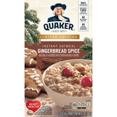 Quaker Oatmeal, Instant, Gingerbread Spice