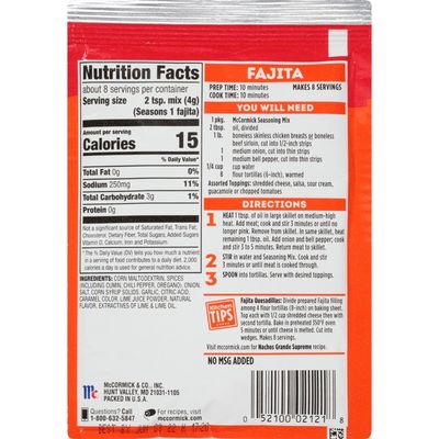 McCormick® Fajitas Seasoning Mix Packet