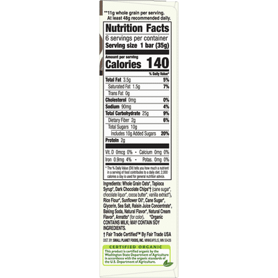 Cascadian Farm Organic Chocolate Chip Chewy Granola Bars, 6 Bars