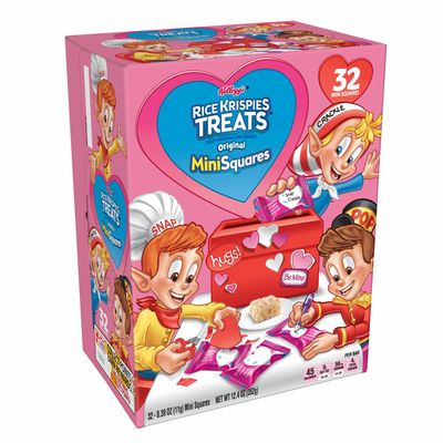 Kellogg's Rice Krispies Treats Mini Marshmallow Snack Bars, Kids Snacks, Valentines Day Pack, Original
