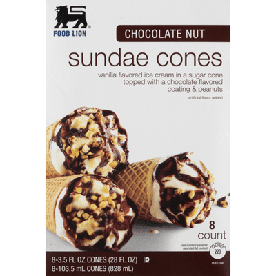 Food Lion Sundae Cones Chocolate Nut Box 3 5 Fl Oz Instacart