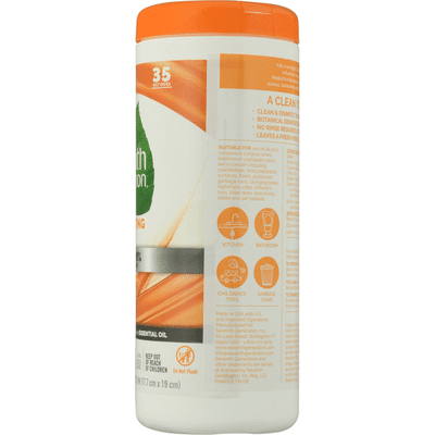 Seventh Generation Disinfecting Multi-surface Wipes Lemongrass Citrus Scent
