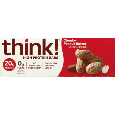Think! High Protein Bars, Chunky Peanut Butter, Chocolate Dipped