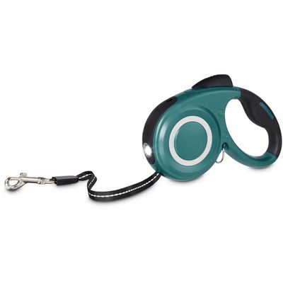 Good2 Go Small Teal Retractable Lead with Flashlight for Dogs
