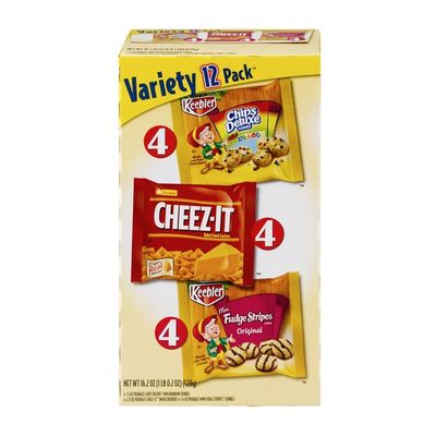 Keebler Chips Deluxe Mini Rainbow Cookies, Cheez-It Baked Snack Crackers and Mini Fudge Stripes Cookies Variety Pack