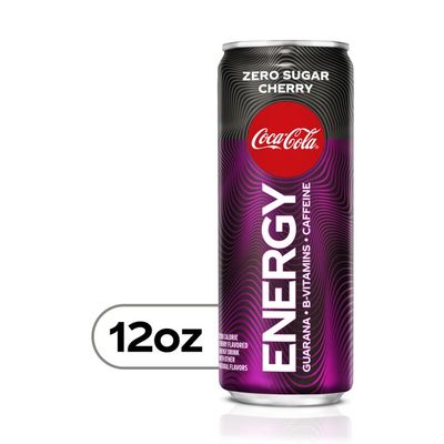 drinks energy sugar zero oz vitamin coca cola flavored caffeine guarana b6 mg b3 cherry