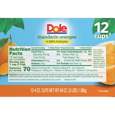 Dole Mandarin Oranges in 100% Fruit Juice