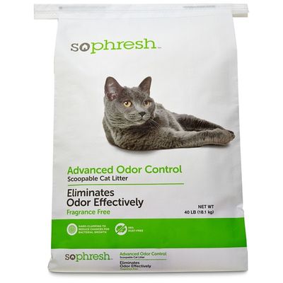 Sophresh Advanced Odor Control Scoopable Cat Litter Eliminates Odors Effectively Fragrance Free