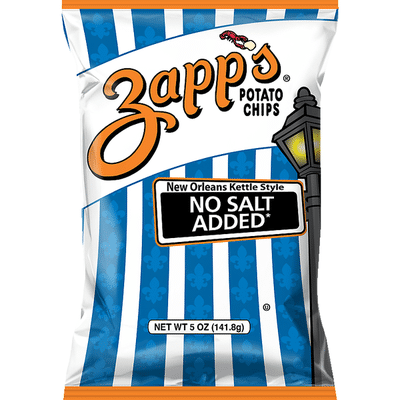 Zapp S Potato Chips No Salt Added New Orleans Kettle Style 5 Oz Instacart
