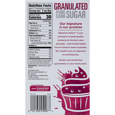 Signature Kitchens Sugar, Pure Cane, Granulated
