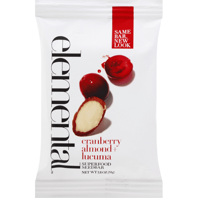 Elemental Superfood Seedbar, Cranberry Almond + Lucuma