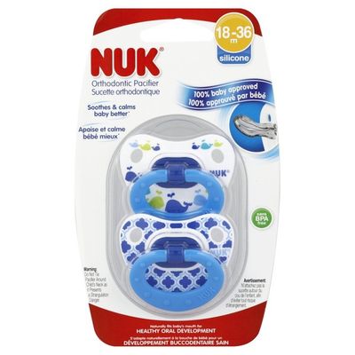 NUK Pacifier, Orthodontic, Silicone, 18-36 Months