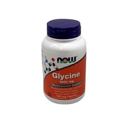Now Glycine 1000 Mg Neurotransmitter Support, Promotes Restful Sleep, Nervous System Support Dietary Supplement Veg Capsules